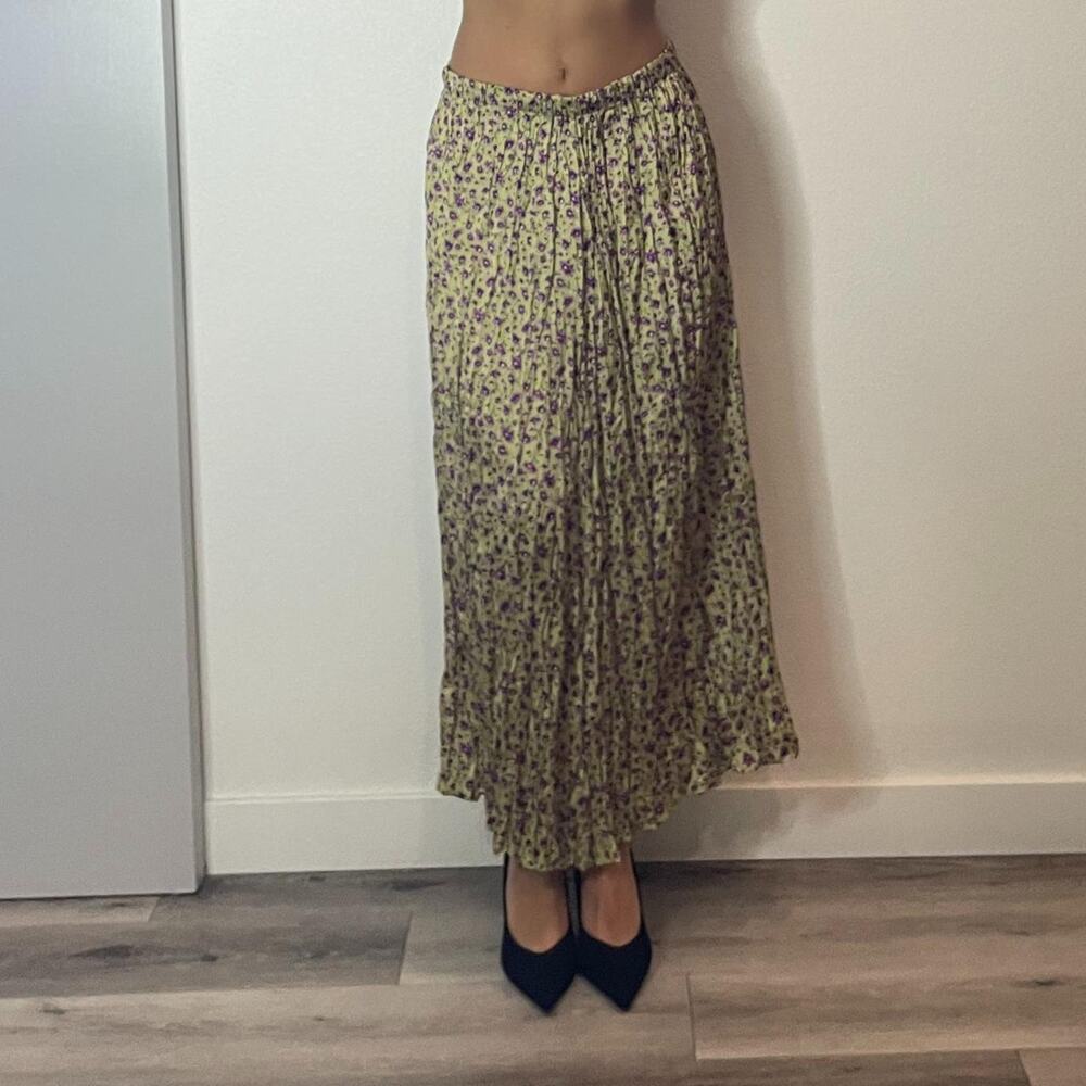 Green Floral Skirt